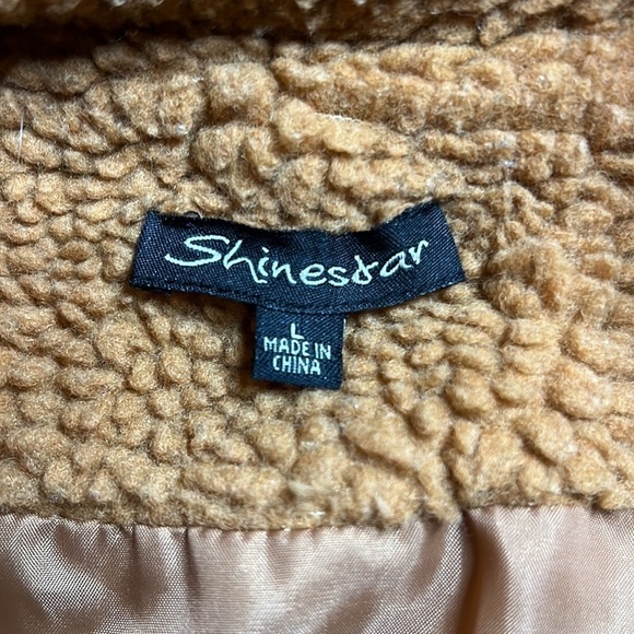 SHINESTAR Flap Pocket Teddy Coat Size Large *Flaws - Picture 8 of 11